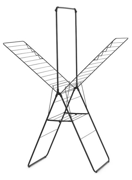 Сушилник за дрехи Brabantia Hangon 1004171, 25 м, 8 закачалки, Заключване за деца, Допълнителен прът, Черен