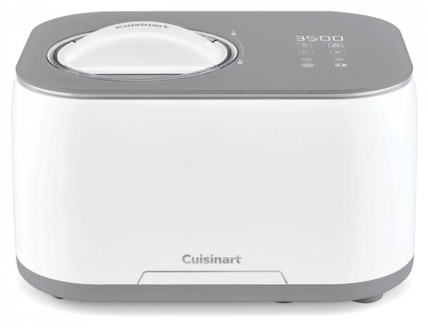 Машина за сладолед Cuisinart Freeze Ease ICE90E, 100W, 0.95 л, 3 програми, Компресор, Бял/сив