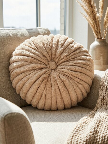 Sinsay - Кръгла декоративна възглавница с шевове - бежово