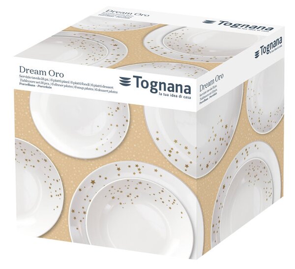 Сервиз за хранене TOGNANA METROPOLIS Dream Oro, 18 части