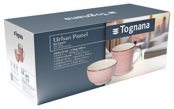 Комплект купа и чаша TOGNANA URBAN Urban Pastel Rosa, 14 см + 400 мл