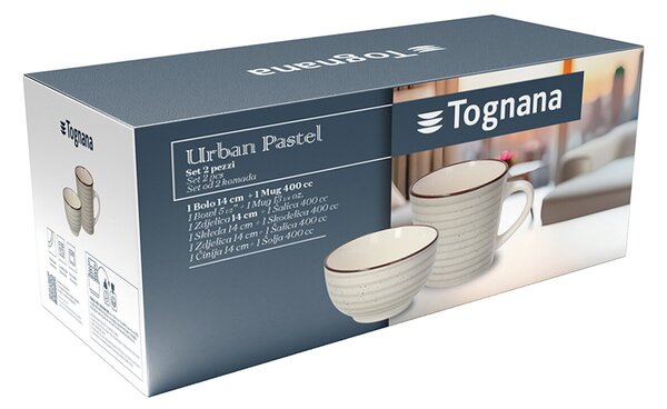 Комплект купа и чаша TOGNANA URBAN Urban Pastel Beige, 14 см + 400 мл