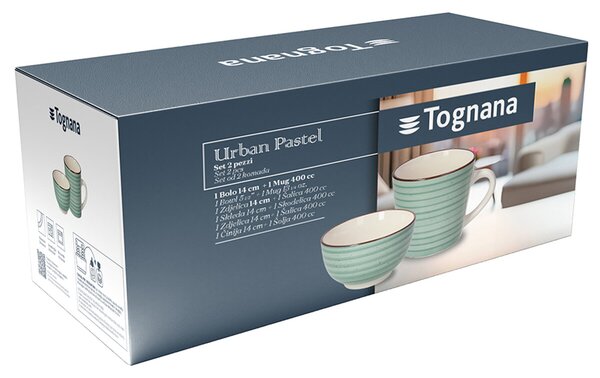 Комплект купа и чаша TOGNANA URBAN Urban Pastel Verde, 14 см + 400 мл