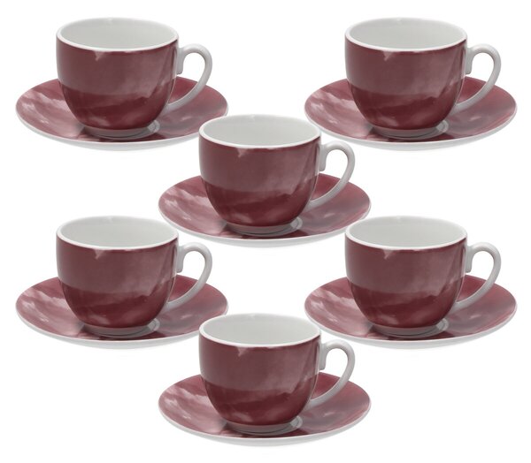 Комплект 6 чаши за кафе и чинийки TOGNANA SFERA Colorplay Purple, 120 мл