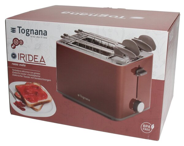 Електрически тостер с решетки TOGNANA PICC.ELETT IRIDEA Rosso, 850 W