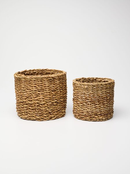 Sinsay - Комплект плетени кошници за съхранение 2 pack - бежово