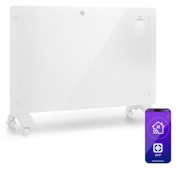 Klarstein Bansin Crystal Smart, конвекторна печка, 1500W, 5 - 50 °C, управление чрез приложение