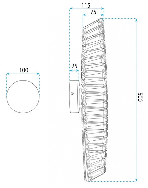 СТЕНЕН LED АПЛИК APP1951-W 50 cm GOLD