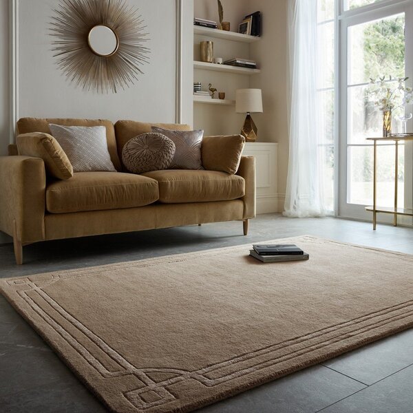 Кафяв ръчно изработен вълнен килим 200x290 cm Gatsby – Flair Rugs