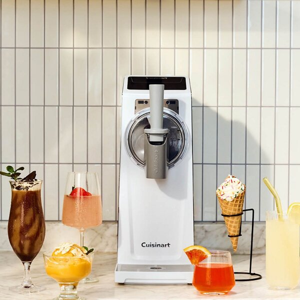 Машина за сладолед 6в1 Cuisinart Frost Fusion Ice Cream & Slushie ICE201E, 170W, 1.6 л, Интелигентно дозиране, Поддържане на темп, Компресор, Бял