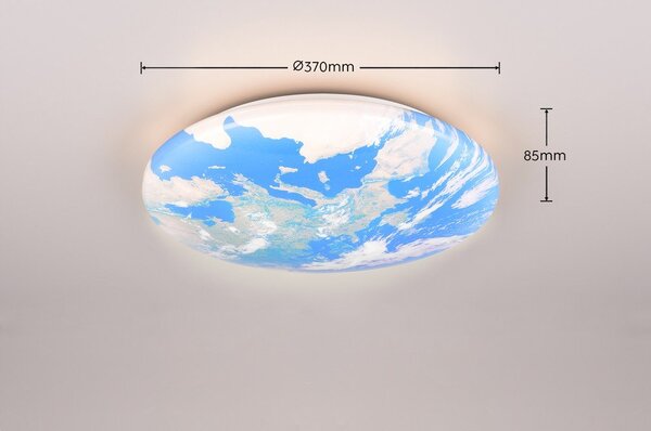 Синя LED детска лампа за таван ø 37 cm Terra – Reality
