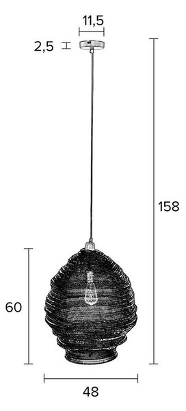 Висяща лампа в златист цвят, ø 37 cm Lena - White Label