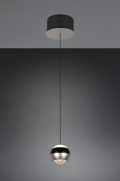 LED висящо осветително тяло в черен и сребрист цвят ø 15,5 cm Orbit – Trio Select