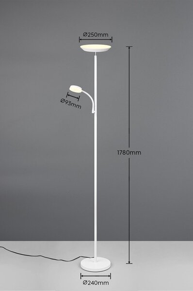 Бяла LED подова лампа (височина 178 cm) Specter – Reality