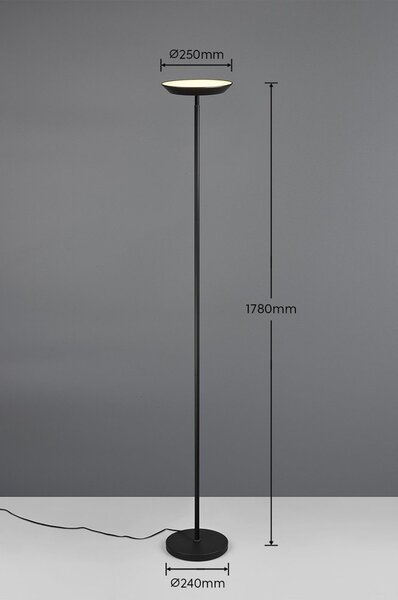 Черна LED подова лампа (височина 178 cm) Specter – Reality