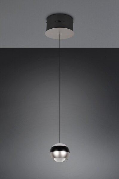 LED висящо осветително тяло в черен и сребрист цвят ø 15,5 cm Orbit – Trio Select