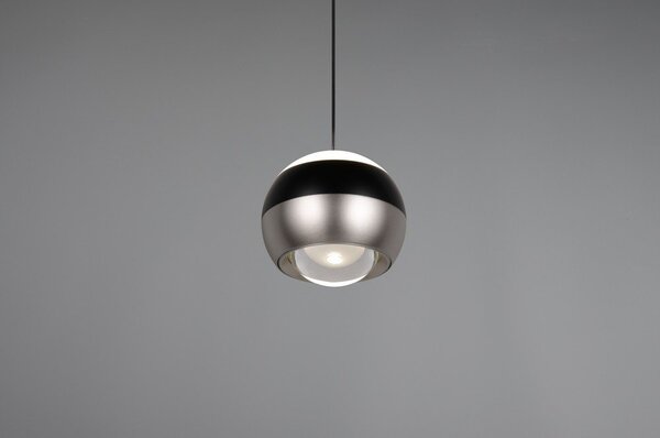 LED висящо осветително тяло в черен и сребрист цвят ø 15,5 cm Orbit – Trio Select