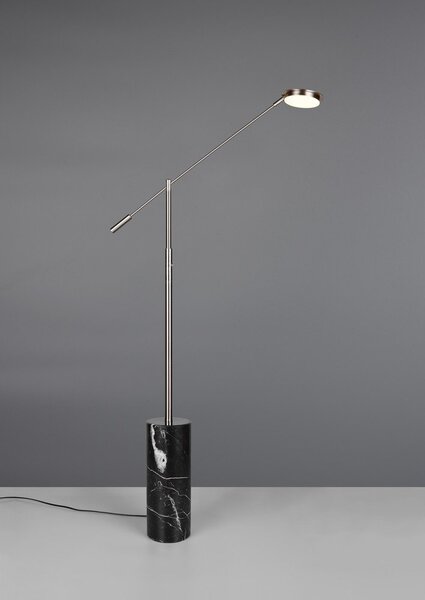 LED подова лампа в черен и сребрист цвят (височина 145 cm) Fiore – Trio Select