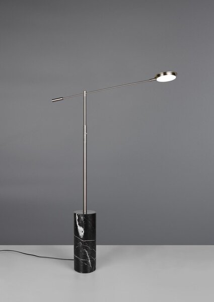 LED подова лампа в черен и сребрист цвят (височина 145 cm) Fiore – Trio Select