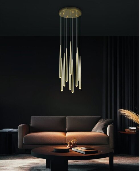 LED висящо осветително тяло в златист цвят ø 30 cm Cala – Trio Select