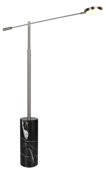 LED подова лампа в черен и сребрист цвят (височина 145 cm) Fiore – Trio Select