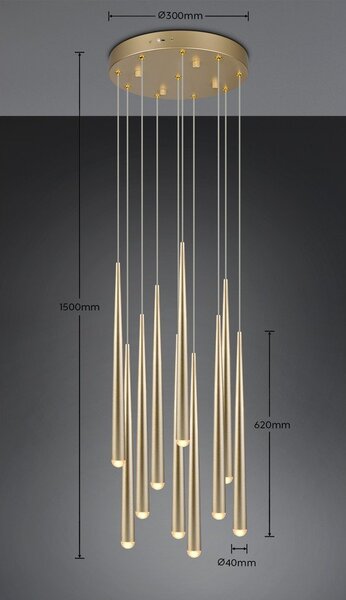 LED висящо осветително тяло в златист цвят ø 30 cm Cala – Trio Select