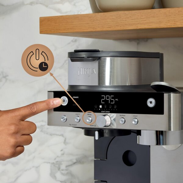 Еспресо машина Ninja Prestige CFN802EU, 1650W, 19 bar, 1.8 л, 10 размера, 3 режима, DualBrew, Nespresso, Инокс