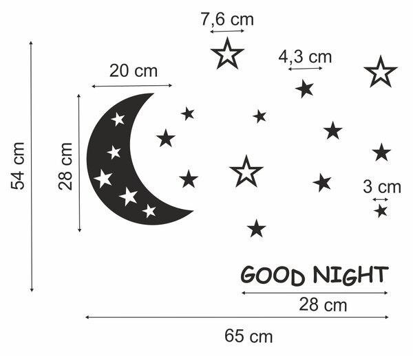 Самозалепваща детска декорация за стена Good night