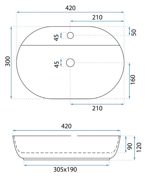 Умивалник за плот REA Aura 42