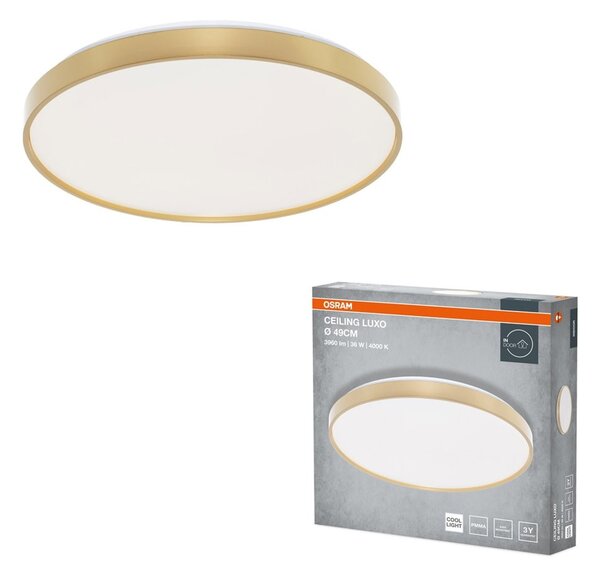 LED плафон Ledvance Ceiling Luxo, за таван, 36W, 1980lm, 4000K, златист
