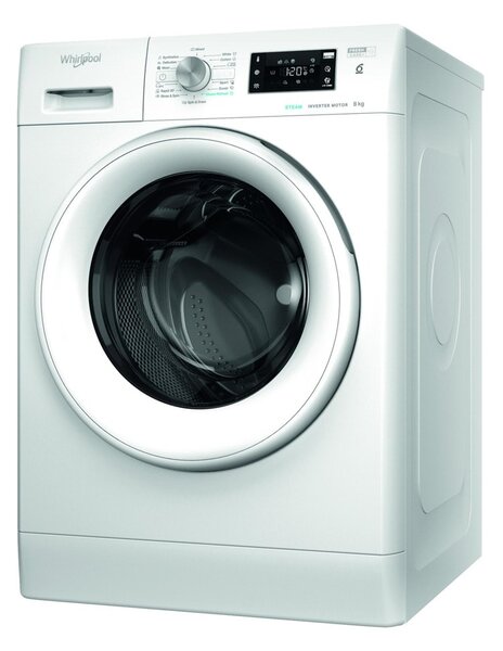 Пералня Whirlpool FFB 8258 WV EE, 8 кг. капацитет, клас B, 1200 оборота в минута, 15 програми, свободностояща, 60 cm, 6th Sense, LCD дисплей, бяла