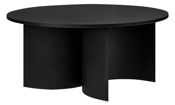 Черна кръгла масичка за кафе с ясенов плот ø 95 cm Gavo – noo.ma