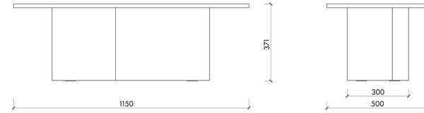 Бежова масичка за кафе с дъбов плот 50x115 cm Looi – noo.ma