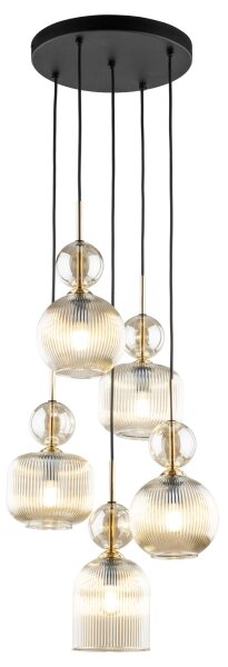 Полилей на кабел SOPHIA 5xE14/10W/230V черен/димно бежов
