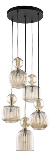 Полилей на кабел SOPHIA 5xE14/10W/230V черен/димно бежов