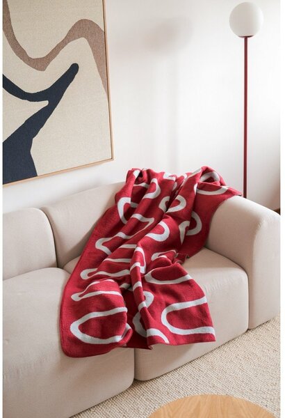 Червено одеяло 150x200 cm Swirl – noo.ma