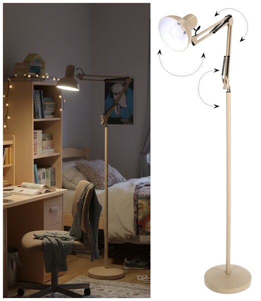 Brilagi - Гъвкава подова лампа TASKER 1xE27/60W/230V 184 cm бежова