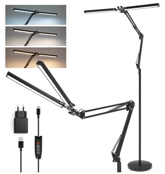 Brilagi - димируема гъвкава подова лампа VARIO LED/14W/5V 157 см черна