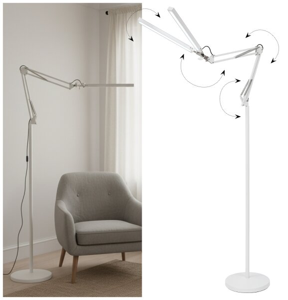 Brilagi - димируема LED гъвкава подова лампа VARIO LED/14W/230V 157 cm бяла