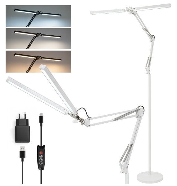 Brilagi - димируема LED гъвкава подова лампа VARIO LED/14W/230V 157 cm бяла
