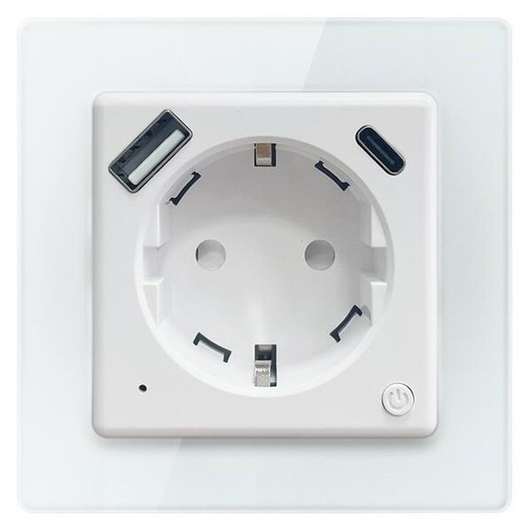 Immax NEO 07552L - Умен контакт тип F 16A/230V + 1xUSB-A+1xUSB C PD 20W