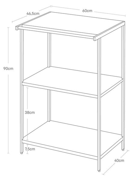 Стоманен стелаж в матово бял цвят 60x90x46,5 cm Tower – YAMAZAKI