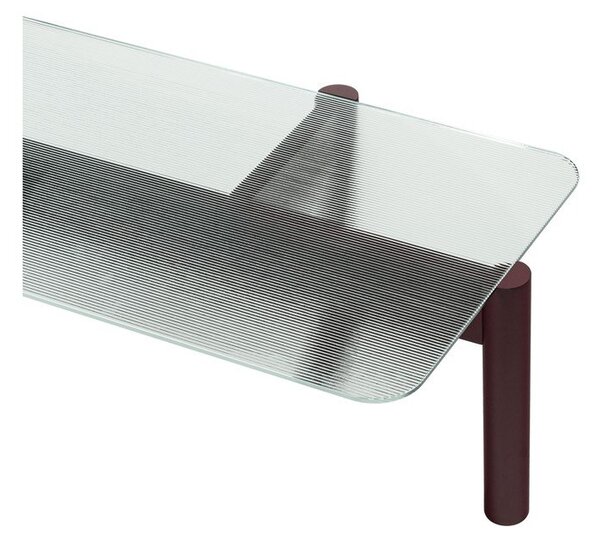 Бордо масичка за кафе със стъклен плот 55x105 cm Kob – noo.ma