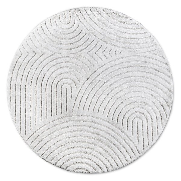 Бял кръгъл килим ø 160 cm Panglao New York White – Elle Decoration