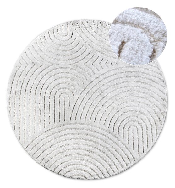 Бял кръгъл килим ø 160 cm Panglao New York White – Elle Decoration