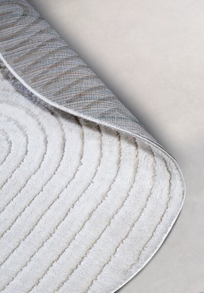 Бял кръгъл килим ø 160 cm Panglao New York White – Elle Decoration