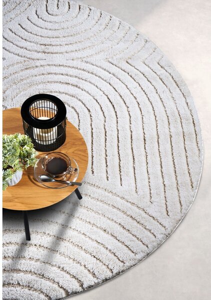 Бял кръгъл килим ø 160 cm Panglao New York White – Elle Decoration