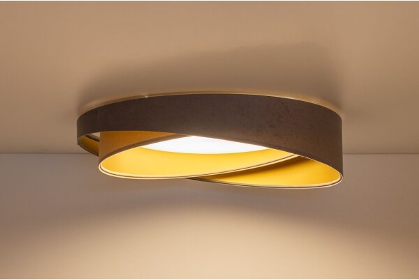 LED таванно осветително тяло GALAXY MODERN LED/24W/230V Ø 55 cm сиво/бежово/златисто