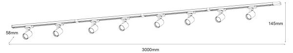 Brilagi - Точково осветително тяло за релсова система HUSKY 8xGU10/10W/230V, бяло