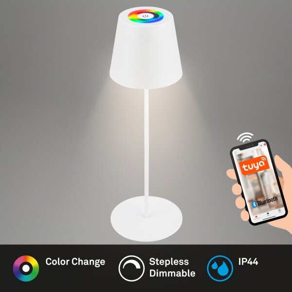 Briloner 7559016-LED RGB St настолна лампа COLORIS 3,5W/5V IP44 2000mAh Wi-Fi Tuya